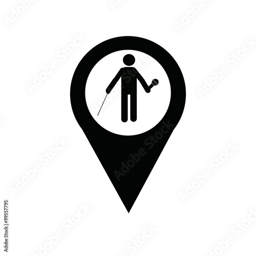 disabled worker illustration over white color background