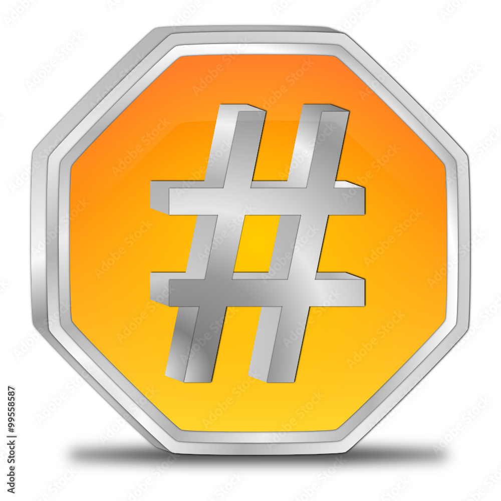 Obraz premium Hashtag Button