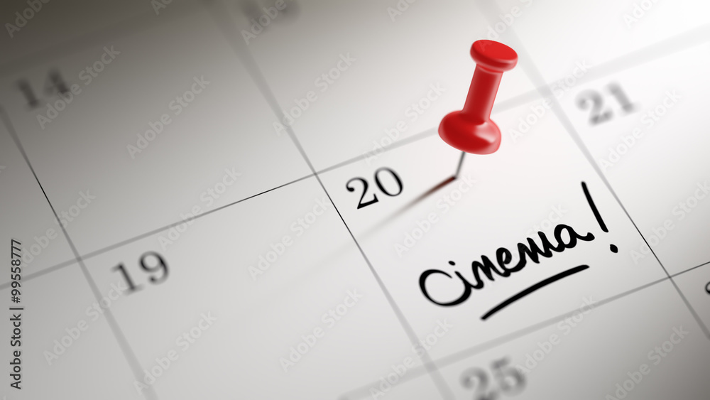 Concept image of a Calendar with a red push pin. Closeup shot of Concept image of a Calendar with a red push pin. Closeup shot of