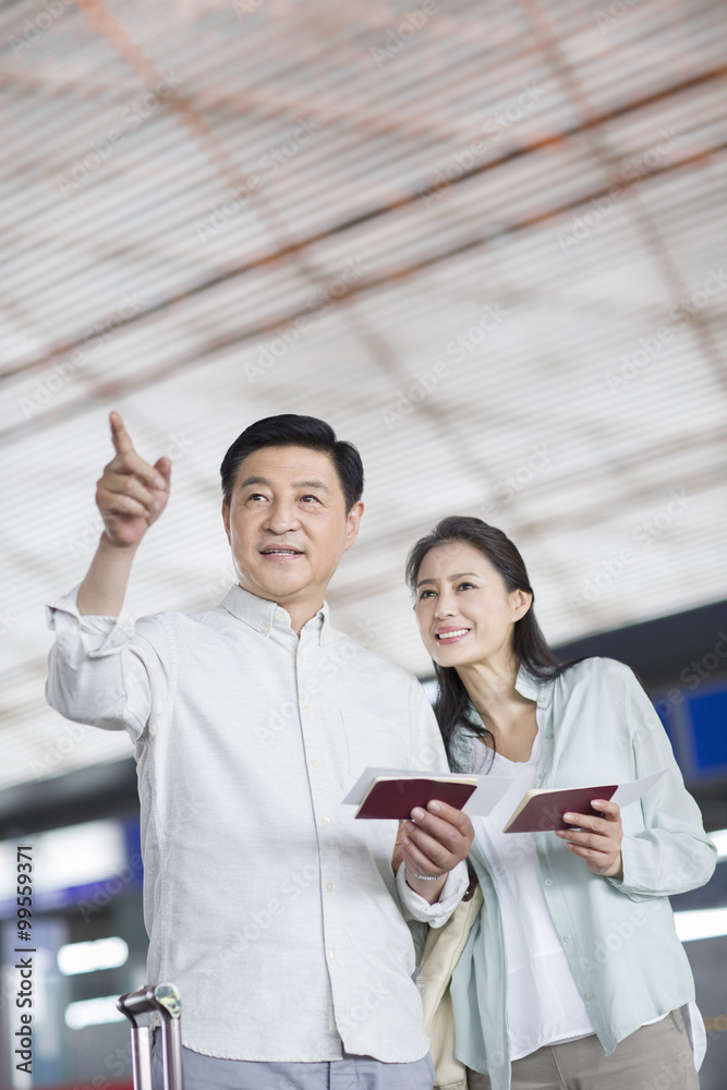 Mature couple at airport