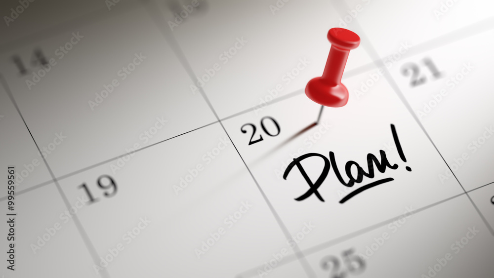 Concept image of a Calendar with a red push pin. Closeup shot of Concept image of a Calendar with a red push pin. Closeup shot of