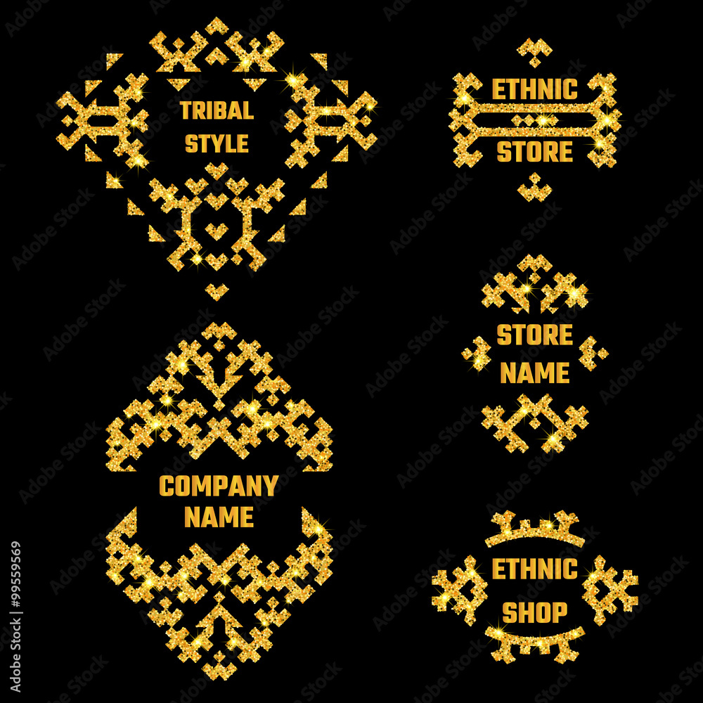 Naklejka premium Ethnic Style Gold Symbol 1