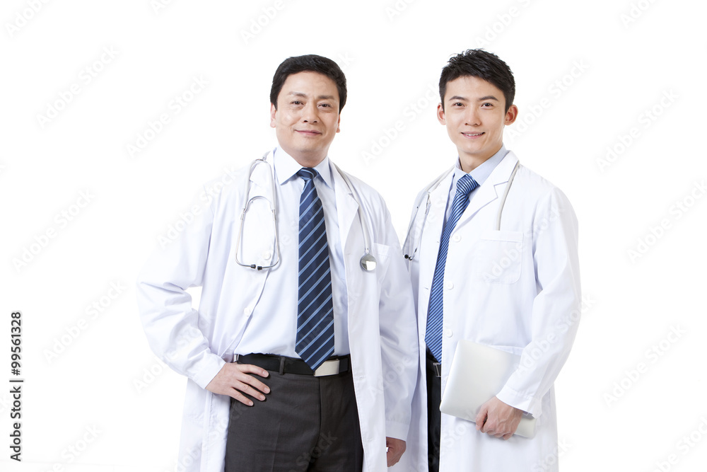 Portrait of two professional male doctors with digital tablet Portrait of two professional male doctors with digital tablet