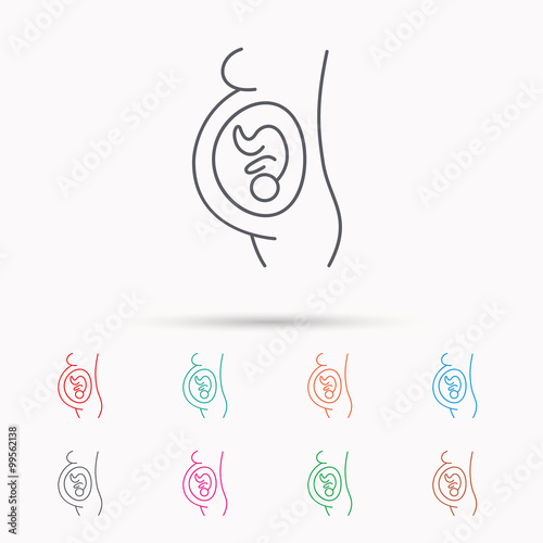 Pregnancy icon. Medical genecology sign.