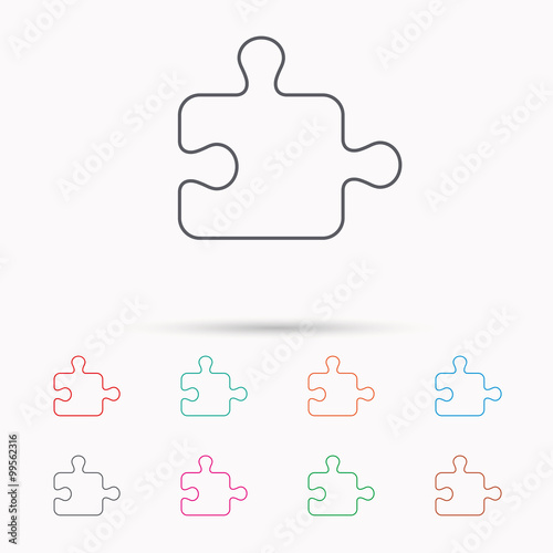 Puzzle icon. Jigsaw logical game sign.