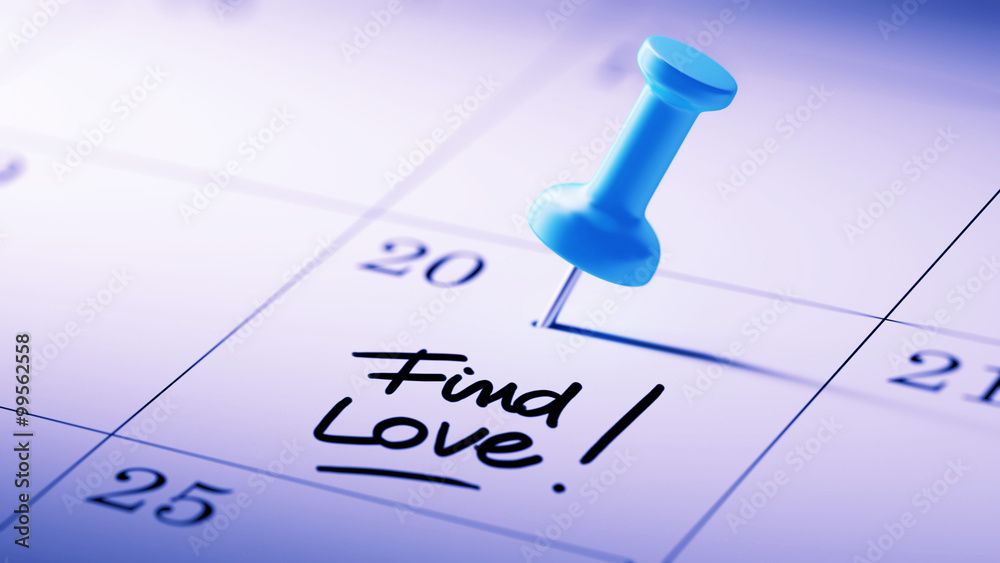 Concept image of a Calendar with a blue push pin. Closeup shot o Concept image of a Calendar with a blue push pin. Closeup shot o