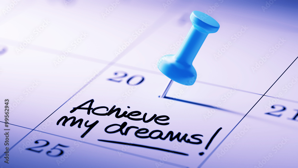 Concept image of a Calendar with a blue push pin. Closeup shot o Concept image of a Calendar with a blue push pin. Closeup shot o