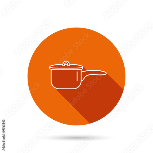 Saucepan icon. Cooking pot or pan sign.