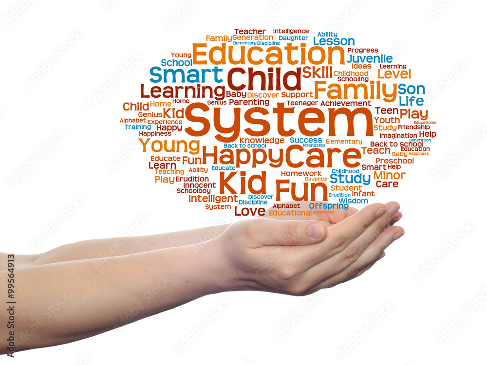 Conceptual education word cloud isolated