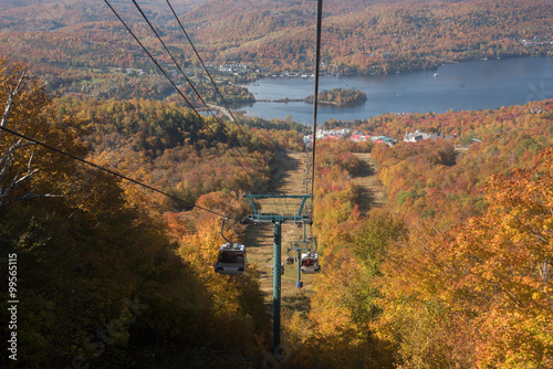 Mont-Tremblant colourful ski station in autumn, Quebec, Canada photo