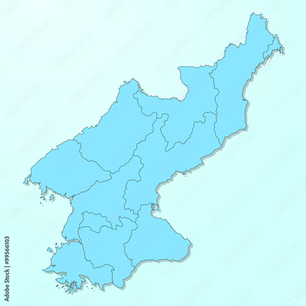 North Korea map on blue degraded background vector