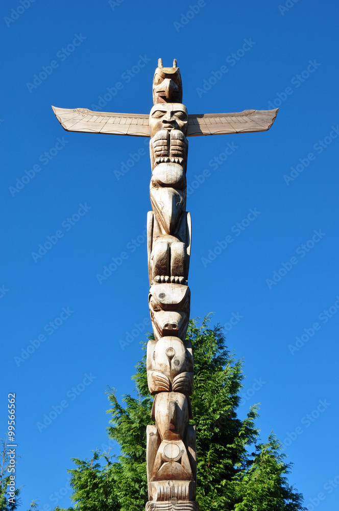 Totem in Vancouver Stanley Park, British Columbia, Canada
