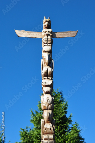 Totem in Vancouver Stanley Park  British Columbia  Canada