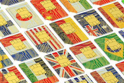 International SIM cards with flags