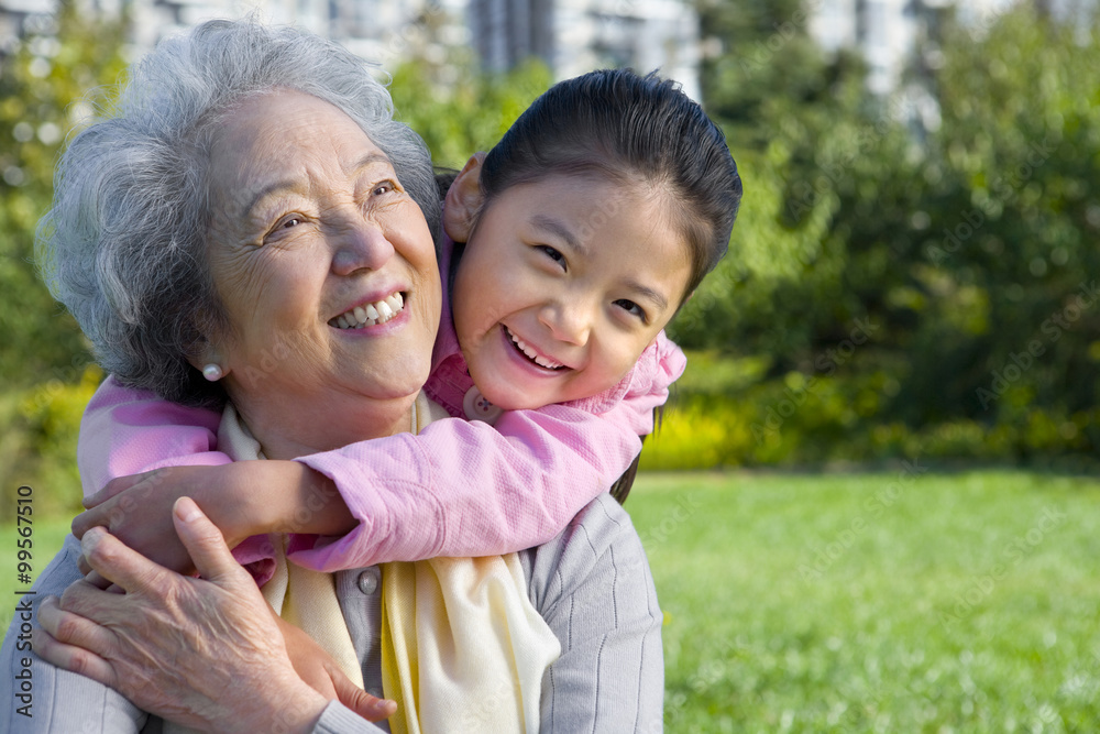 A grandmother and granddaughter share a special moment A grandmother and granddaughter share a special moment