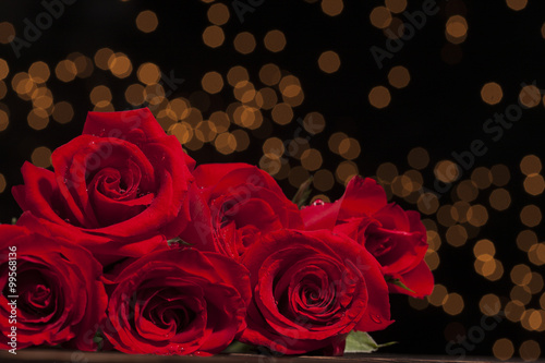 Red roses with glamour and romance