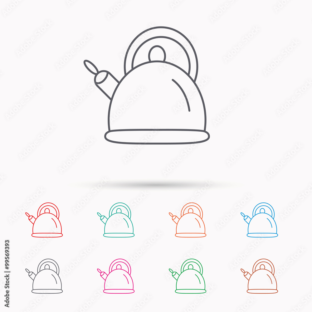 Teapot icon. Kitchen kettle sign. Teapot icon. Kitchen kettle sign.