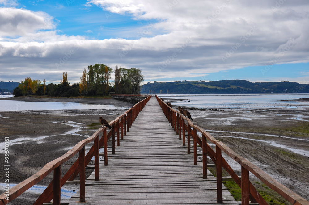 Naklejka premium Przystań nieskończoności, wyspa Chiloe, Chile