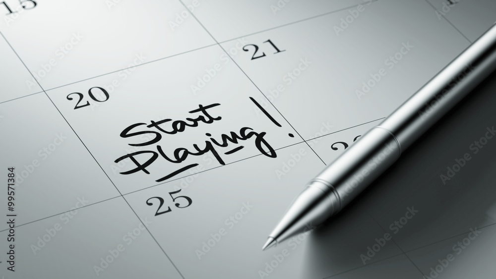 Closeup of a personal agenda setting an important date written w Closeup of a personal agenda setting an important date written w