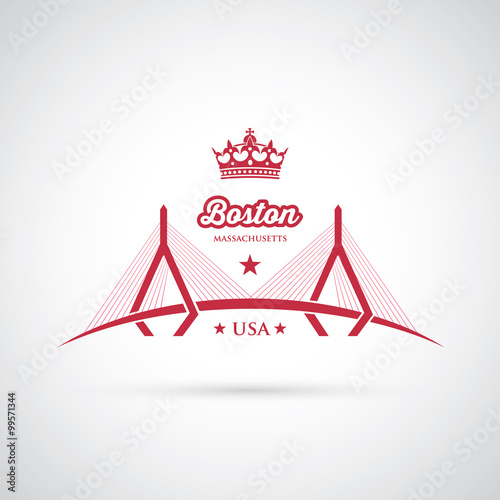 The Leonard P. Zakim Bunker Hill Memorial Bridge across the Charles River in Boston, Massachusetts