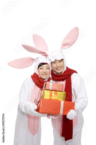 Adult couple celebrating the Year of the Rabbit
