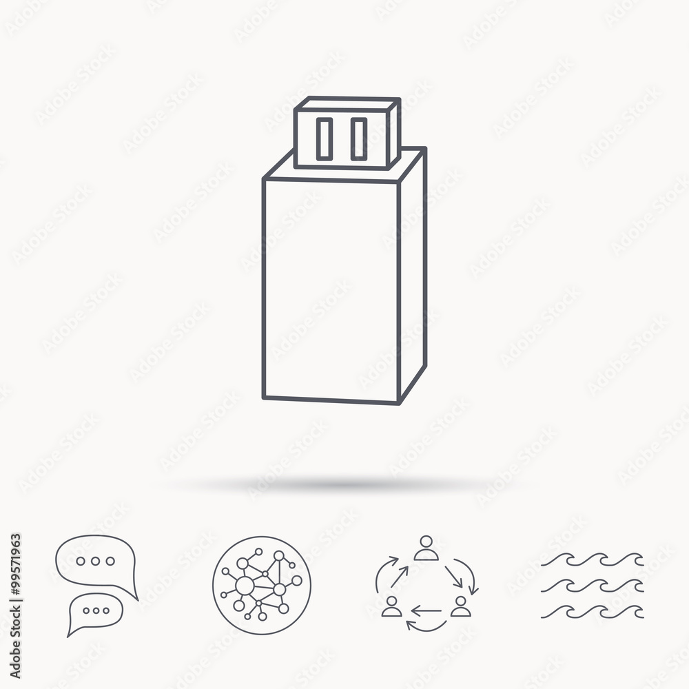 USB drive icon. Flash stick sign. USB drive icon. Flash stick sign.