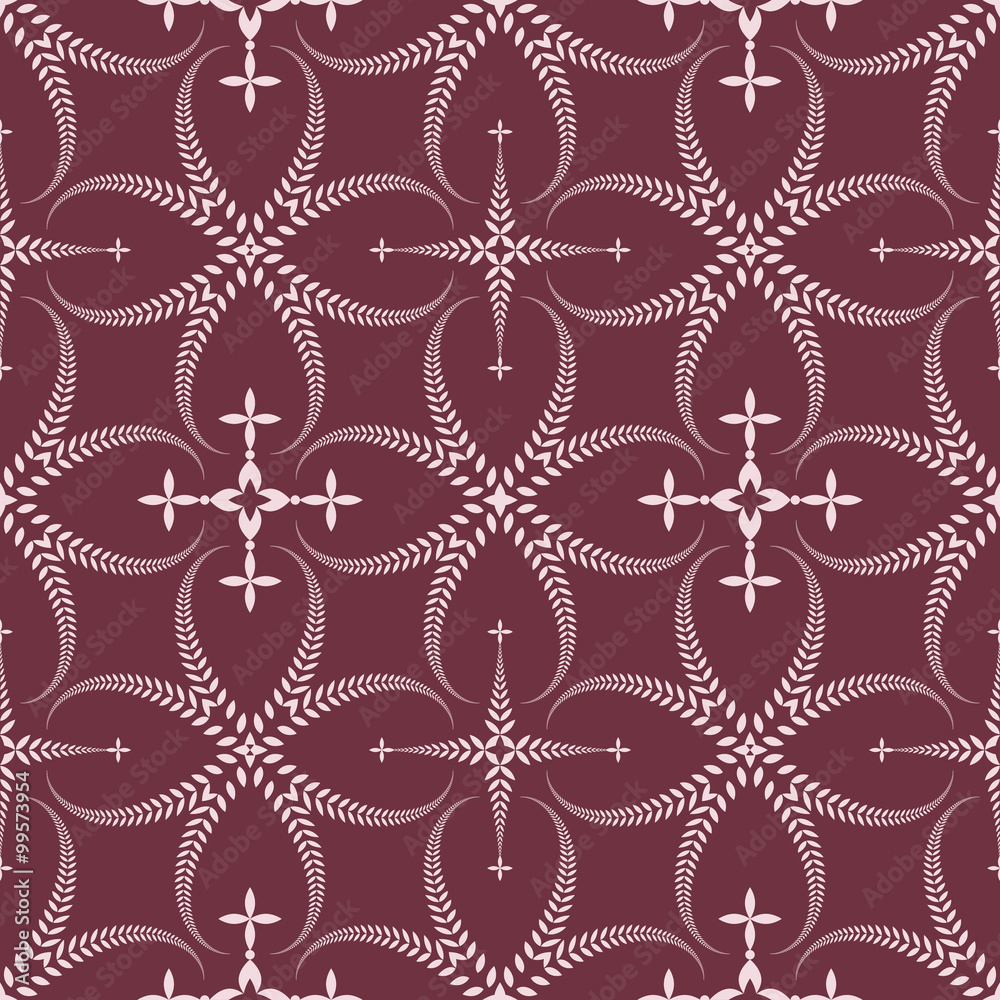 Religion seamless pattern. Laurel wreath, lace view texture with cross ...
