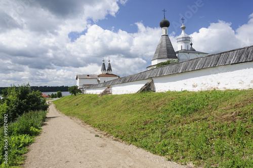 Wall of orthodox Ferapontov Monastery photo