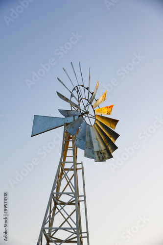 Stock Photo:.Old windmill over blue sky