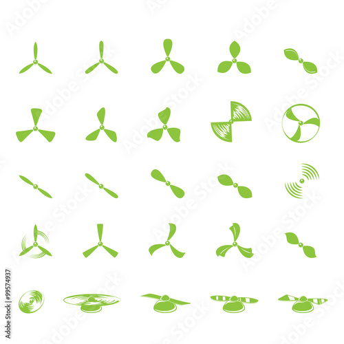 Propeller Icons Set - Isolated On White Background - Vector Illustration, Graphic Design, Editable For Your Design