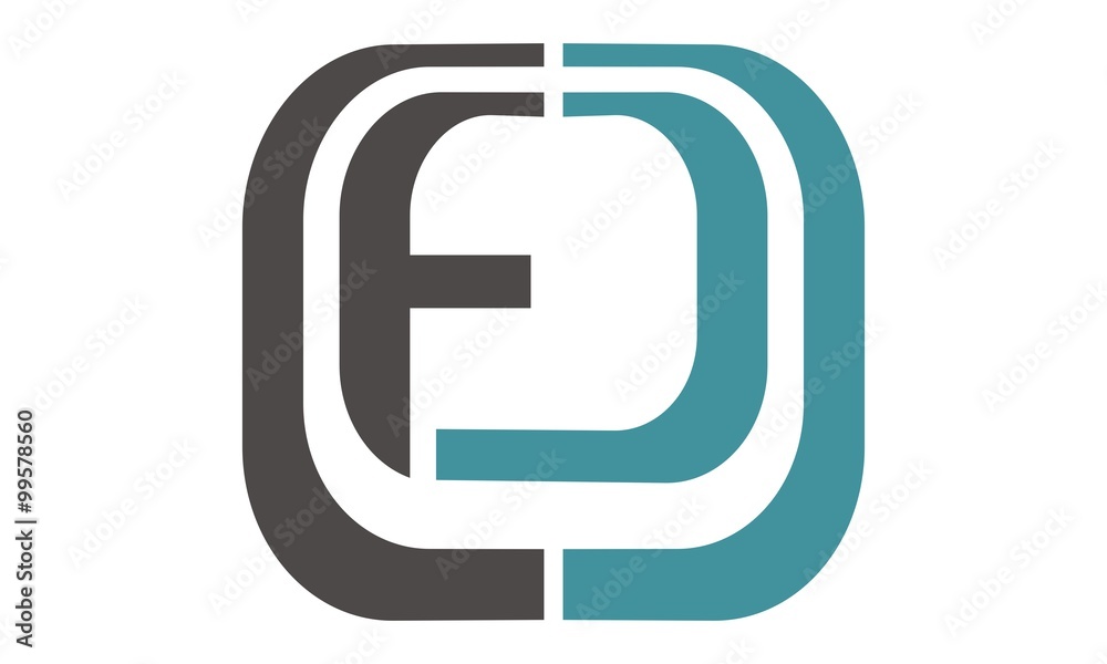 Letter PF, FD  Modern Logo
