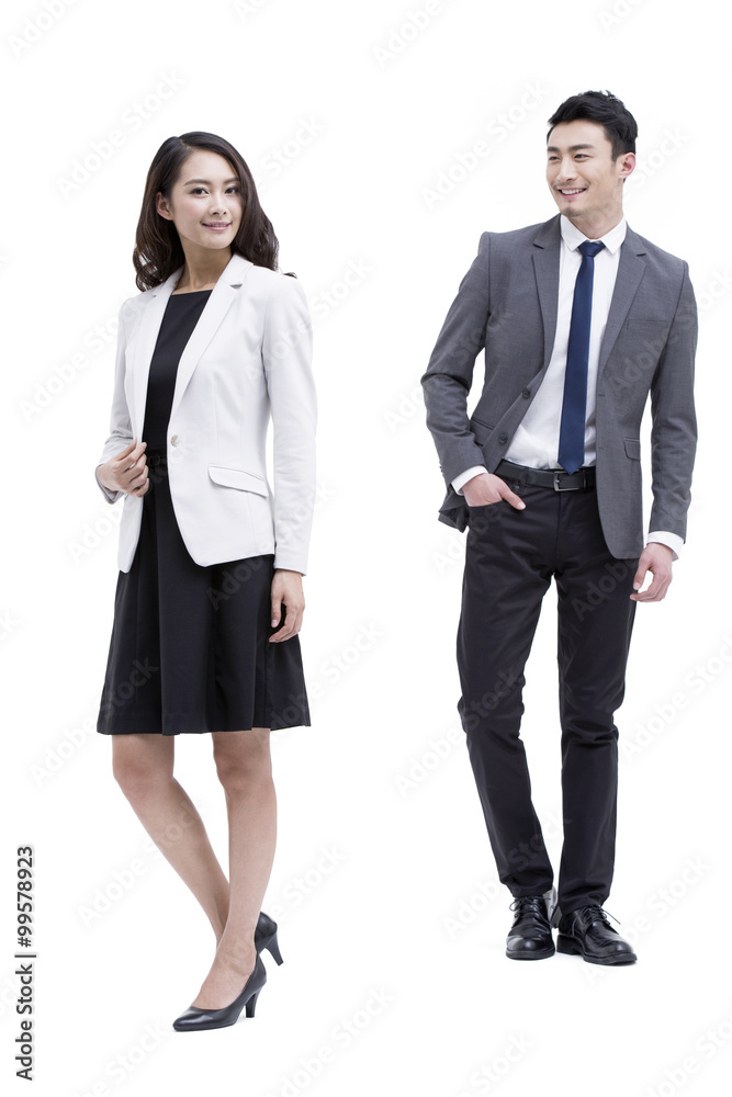 Young businessman and businesswoman Young businessman and businesswoman