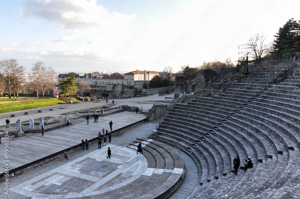 Naklejka premium Roman Amphitheater in Lyon, France