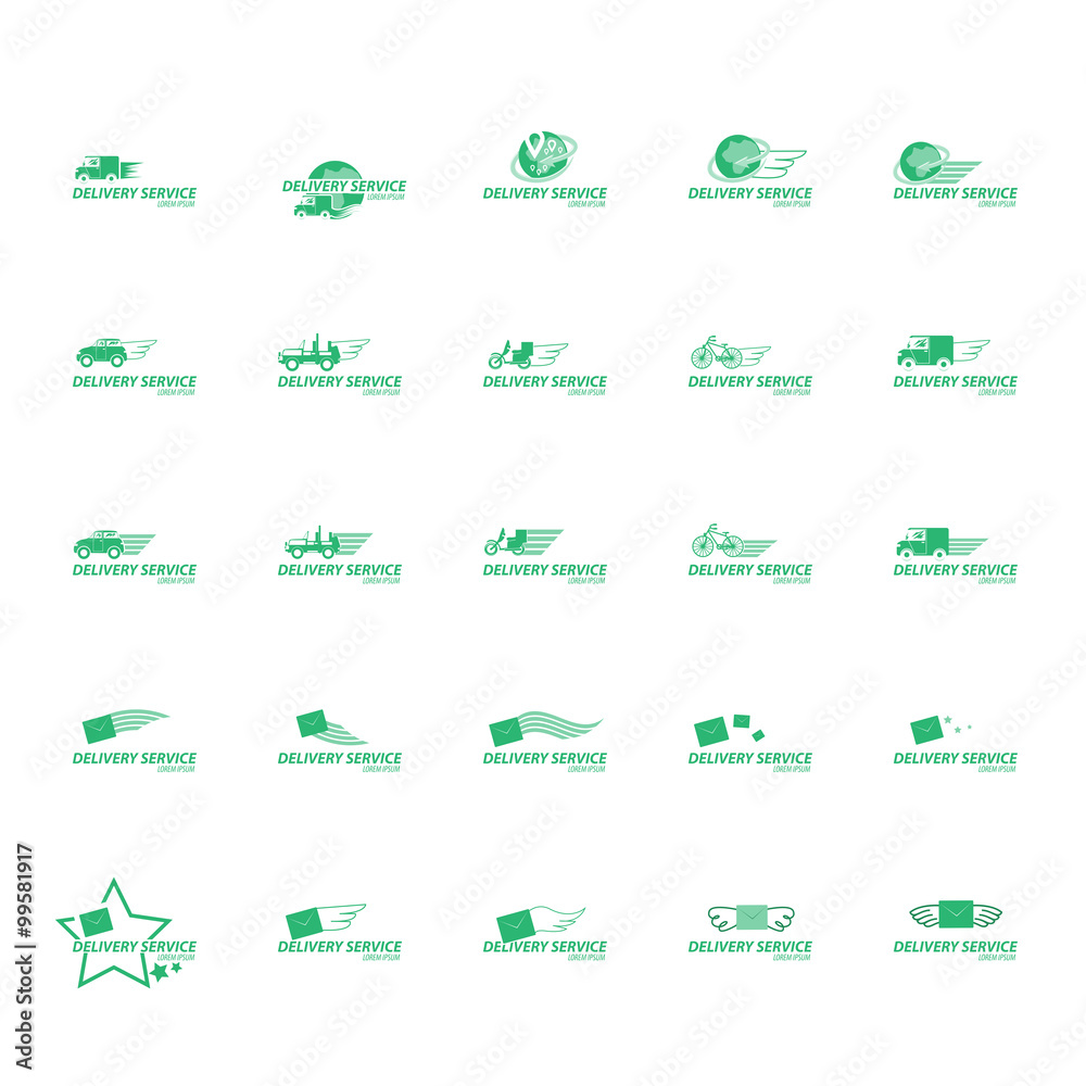 Fototapeta premium Delivery Service Icons Set - Isolated On White Background - Vector Illustration, Graphic Design, Editable For Your Design