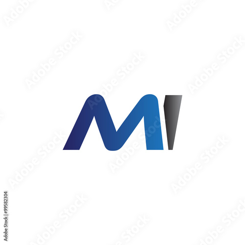 Simple Modern letters Initial Logo mi
