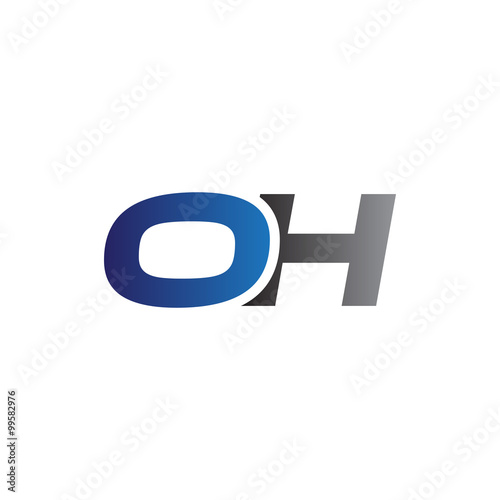 Simple Modern letters Initial Logo oh