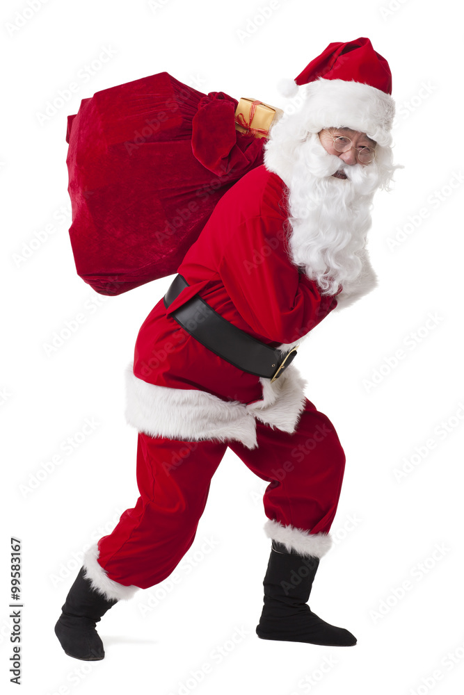 Santa Claus carrying sack of gifts Santa Claus carrying sack of gifts