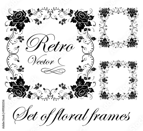 Set of floral frames