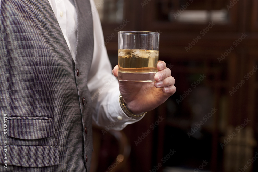 Businessman with a glass of wine