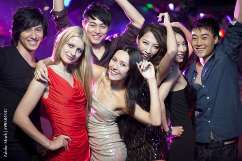 Stylish young people in nightclub