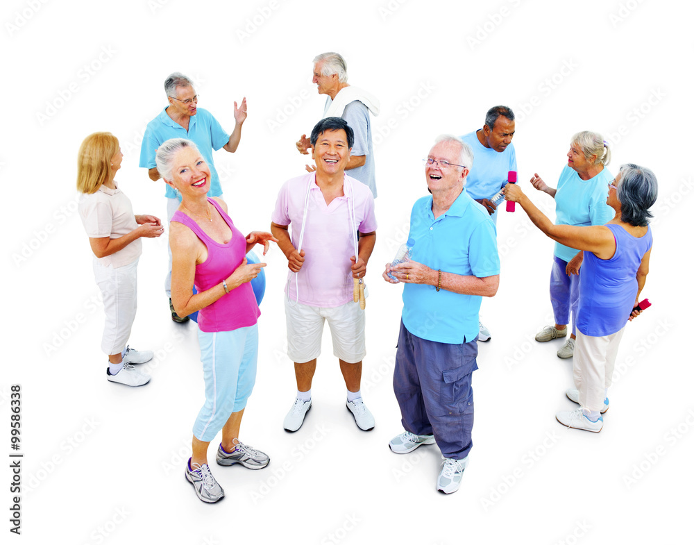 Group of Healthy People in the Fitness Exercising Concept
