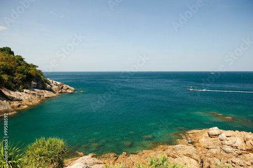 Picturesque view of calm sea and shoreline in Andaman sea near Phuket