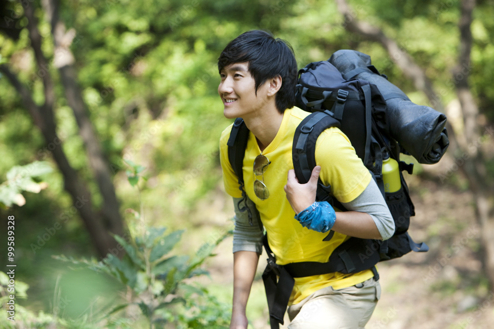 Naklejka premium Happy Hiker