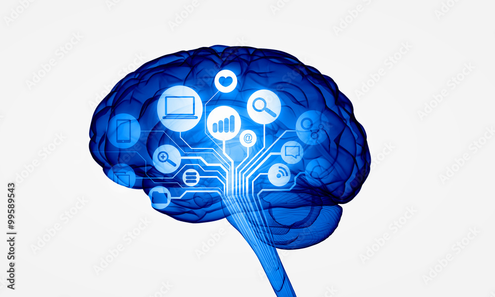Digital human brain Stock Illustration | Adobe Stock