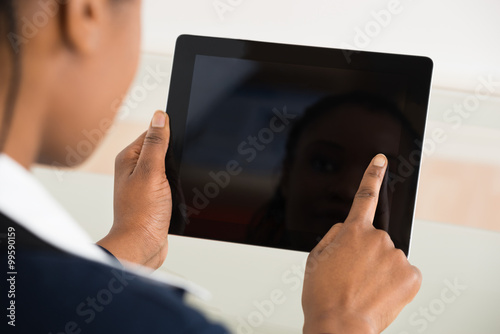 Businesswoman Holding Digital Tablet