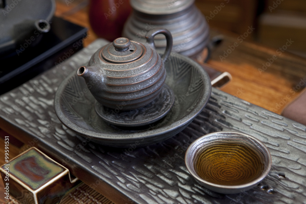 Chinese teapot and tea cup