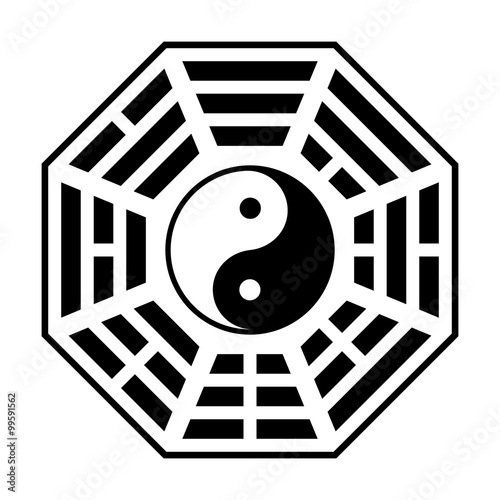 Bagua - symbol of Taoism / Daoism flat icon for websites and print photo