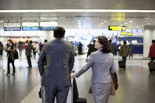 Businesspeople traveling