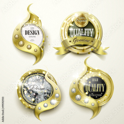 sumptuous gold and jewelry labels design