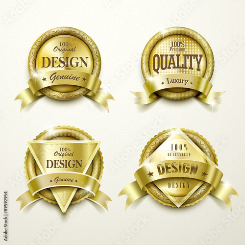 modern gold labels design set